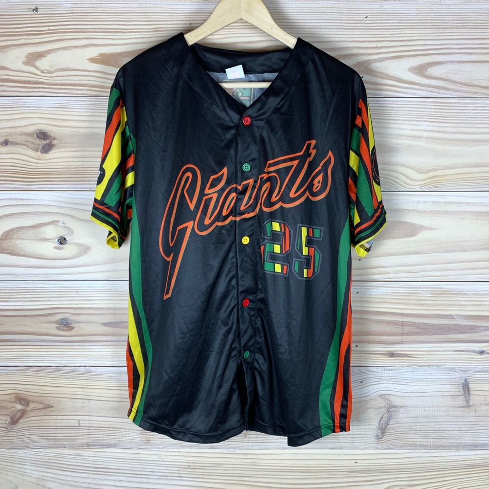 San Francisco Giants Jersey Mens M Black Heritage 25 Pan-African Baseball Shirt